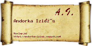 Andorka Iziás névjegykártya